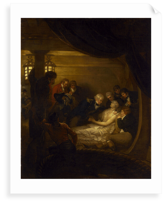 The death of Lord Nelson in the cockpit of the ship 'Victory' by Benjamin West