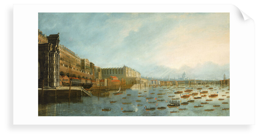Nelson's funeral procession on the Thames, 9 January 1806 by Daniel Turner