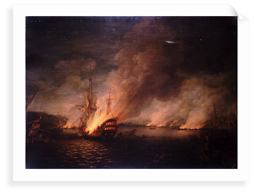 Sir John Thomas Duckworth's action in the Dardanelles, 19 February 1807 by Thomas Whitcombe