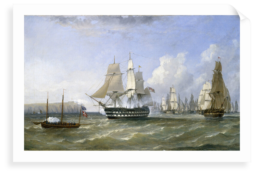 HMS 'Warrior' protecting a convoy passing Reefness, September 1807 by William Adolphus Knell