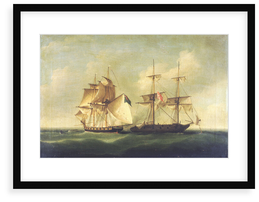 HMS 'Sappho' capturing the Danish brig 'Admiral Jawl', 2 March, 1808: surrender of the brig by Francis Sartorius