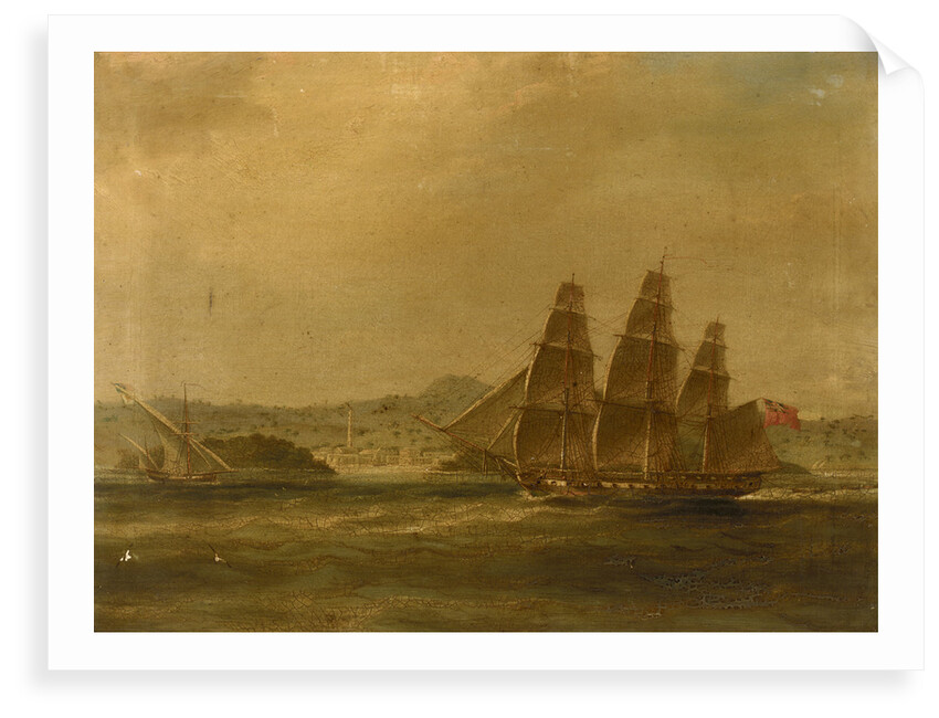 HMS 'Mercury' takes 'La Pugliese' in Barletta, 7 September 1809 by William John Huggins