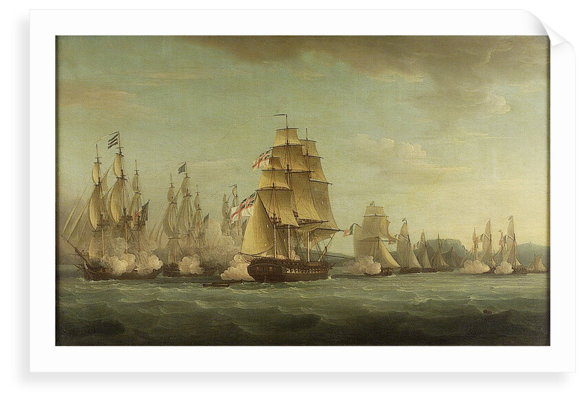 HMS 'Spartan' and French frigates: beginning of the action, 3 May 1810 by Thomas Whitcombe