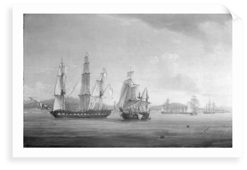The 'Spartan's' engagement with a Neapolitan squadron, 3 May 1810: end of the action by Thomas Whitcombe