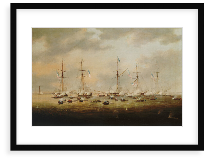 British and American gunboats in action on Lake Borgne, 14 December 1814 by Thomas Lyde Hornbrook