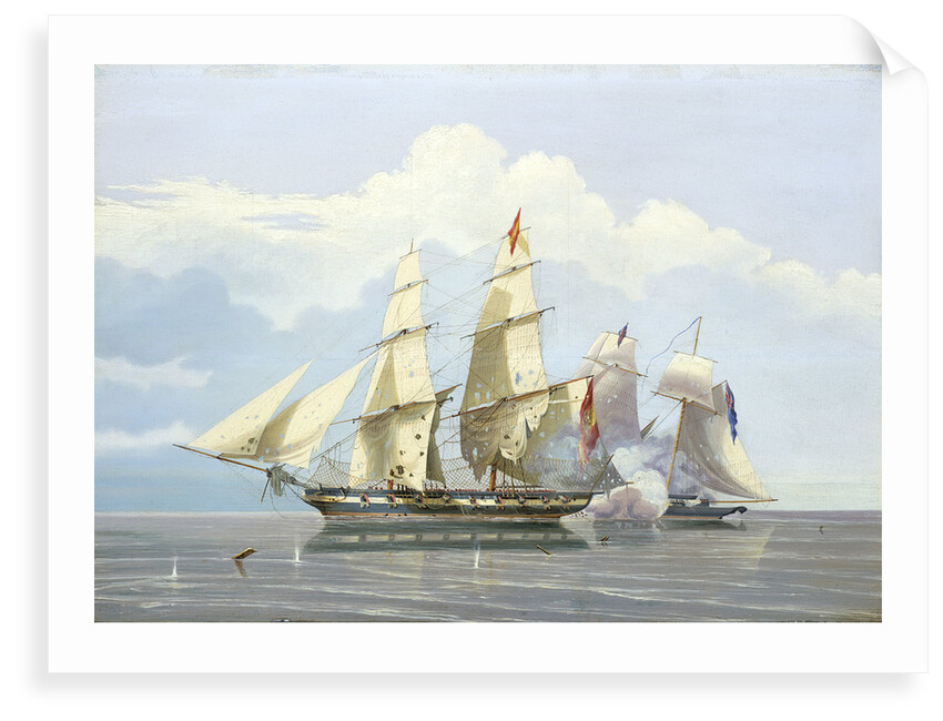 The capture of the Slaver 'Formidable' by HMS 'Buzzard', 17 December 1834 by William John Huggins