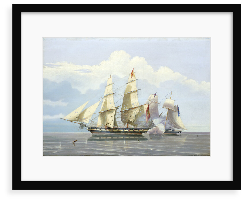 The capture of the Slaver 'Formidable' by HMS 'Buzzard', 17 December 1834 by William John Huggins