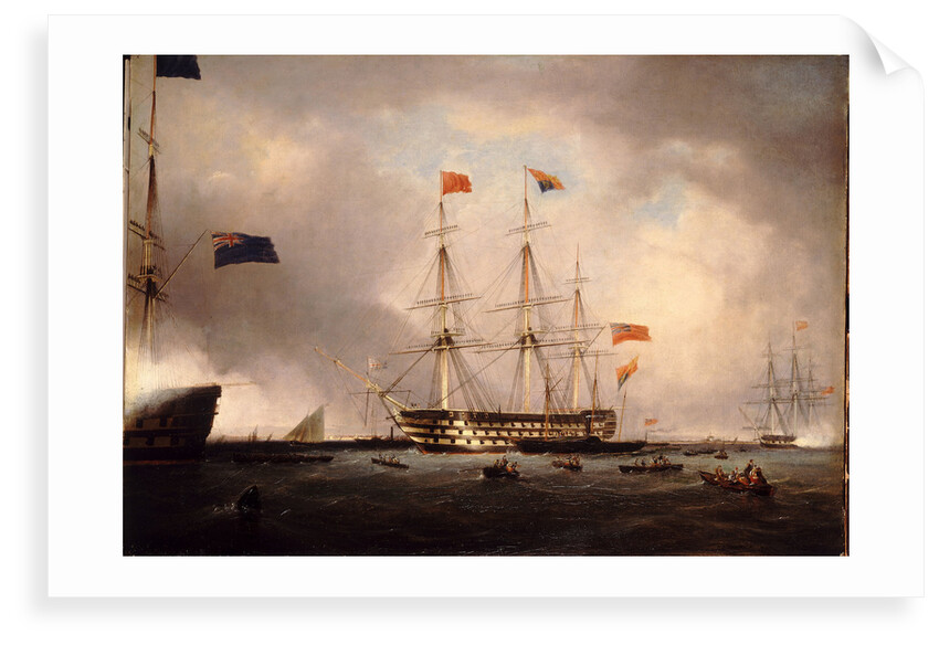Queen Victoria's visit to HMS 'Queen' at Portsmouth, 1 March 1842 by Robert Strickland Thomas