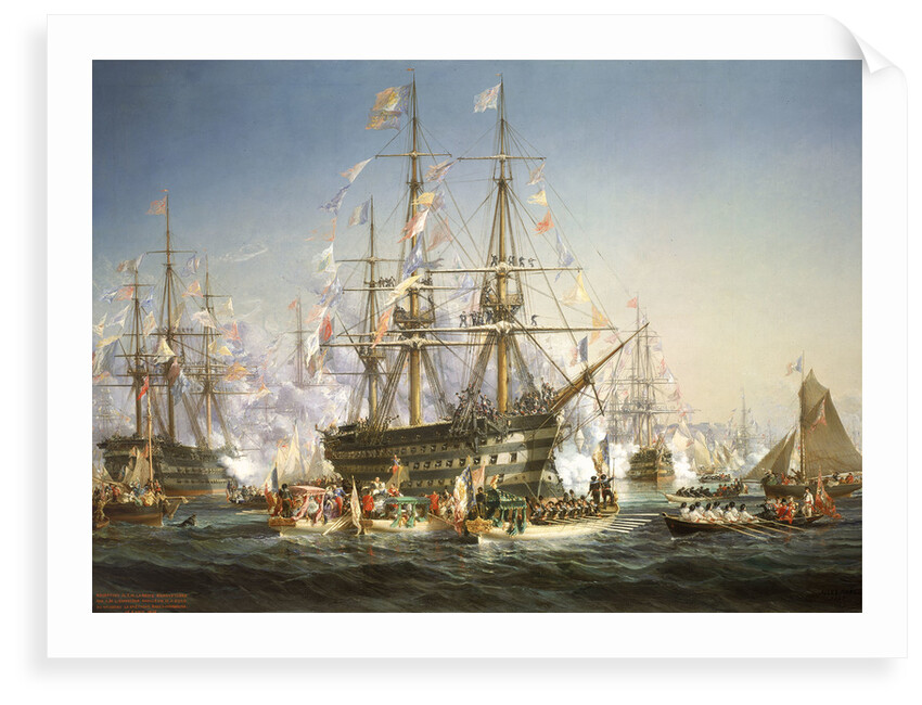 Napoleon III receiving Queen Victoria at Cherbourg, 5 August 1858 by Jules Achille Noël