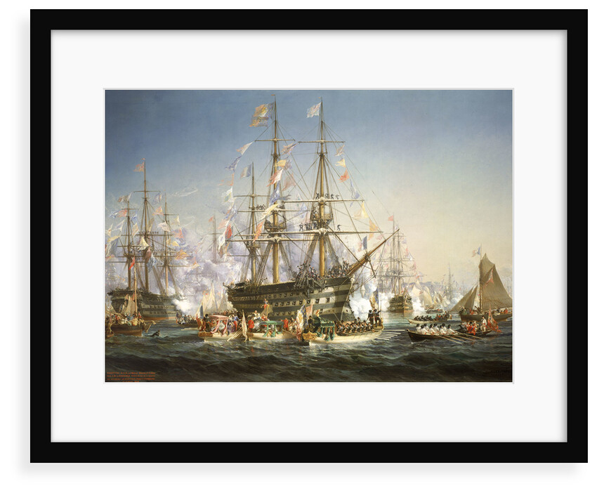 Napoleon III receiving Queen Victoria at Cherbourg, 5 August 1858 by Jules Achille Noël