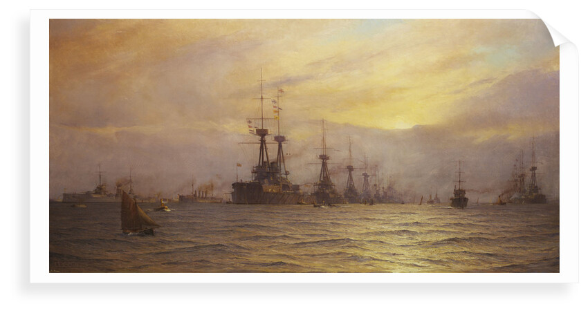 Arrival of the fleet for the coronation review by Alma Claude Burlton Cull