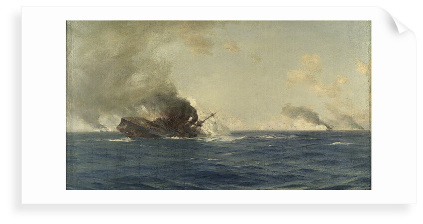 Sinking of the 'Scharnhorst' at the Battle of the Falkland Islands, 8 December 1914 by Thomas Jacques Somerscales