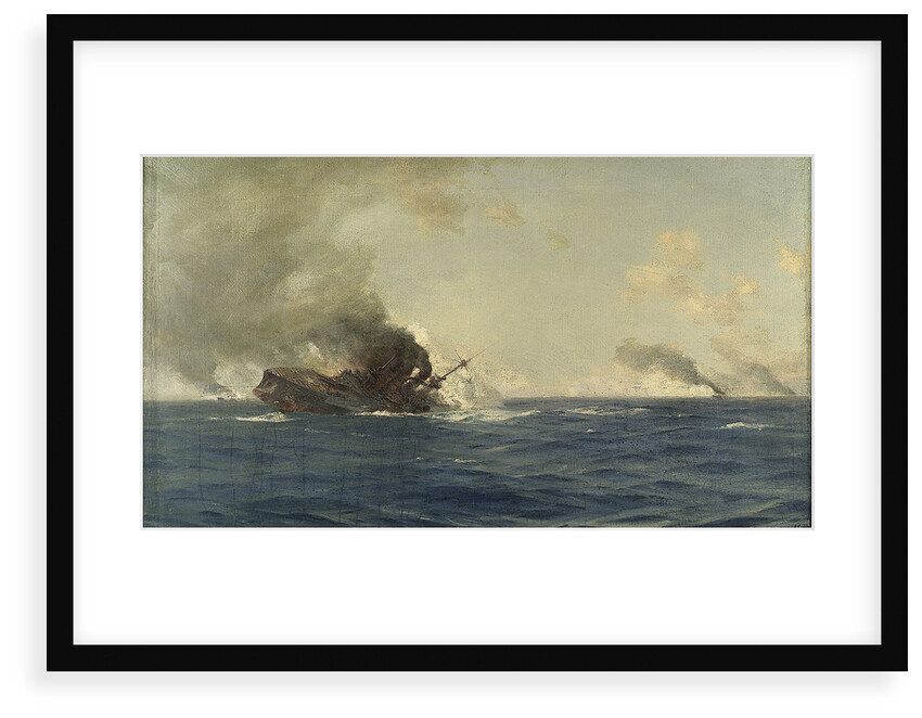 Sinking of the 'Scharnhorst' at the Battle of the Falkland Islands, 8 December 1914 by Thomas Jacques Somerscales
