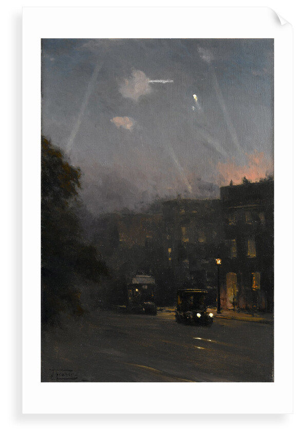 A Zeppelin raid, 8 October 1915 by John Fraser