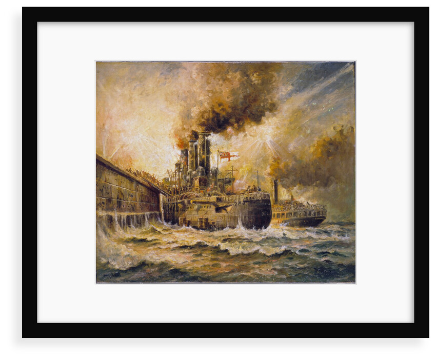 HMS 'Vindictive' at Zeebrugge, 23 April 1918 by Charles John de Lacy