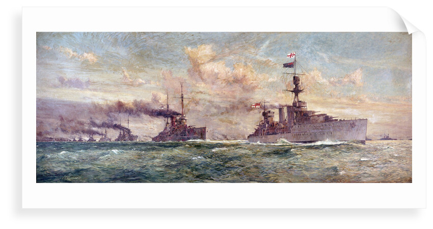 HMS 'Cardiff ' leading the  German High Seas Fleet to surrender in the Firth of Forth, 21 November 1918 by Charles Dixon