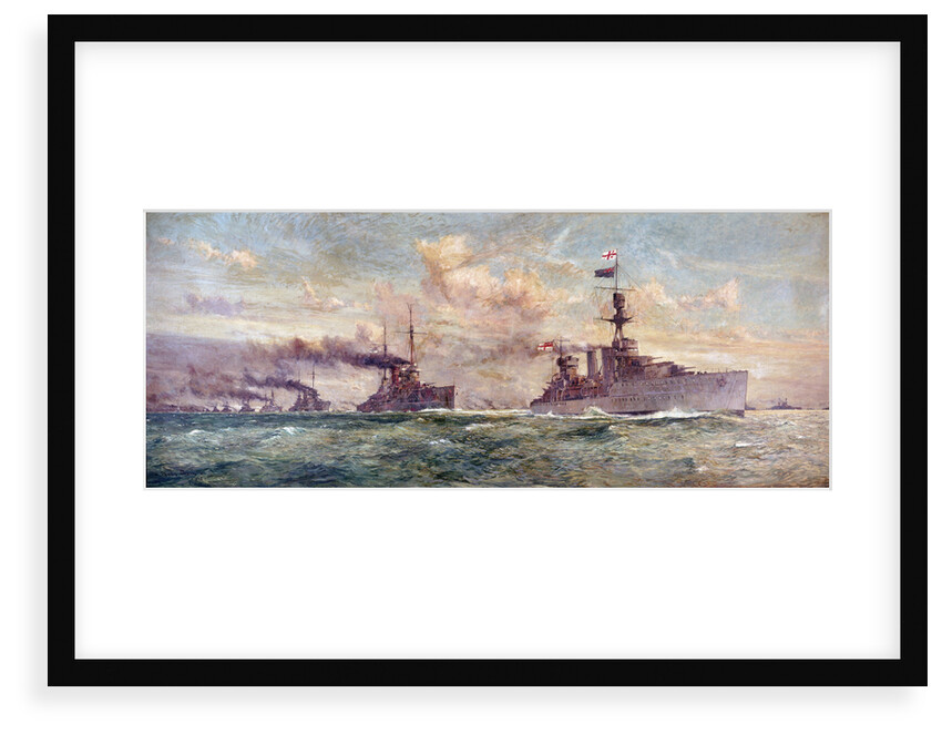 HMS 'Cardiff ' leading the  German High Seas Fleet to surrender in the Firth of Forth, 21 November 1918 by Charles Dixon