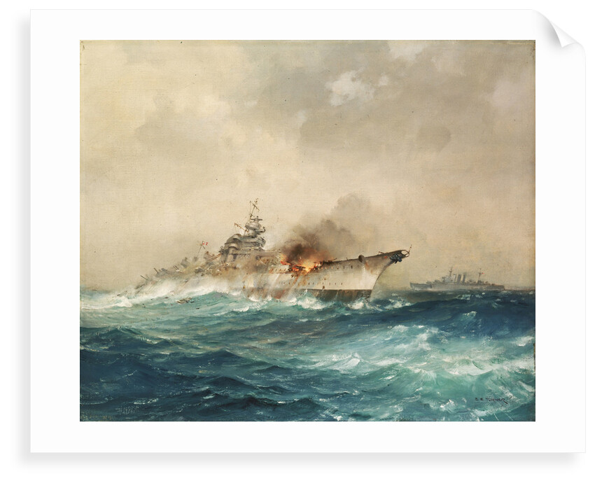 The sinking of the 'Bismarck', 27 May 1941 by Charles E. Turner