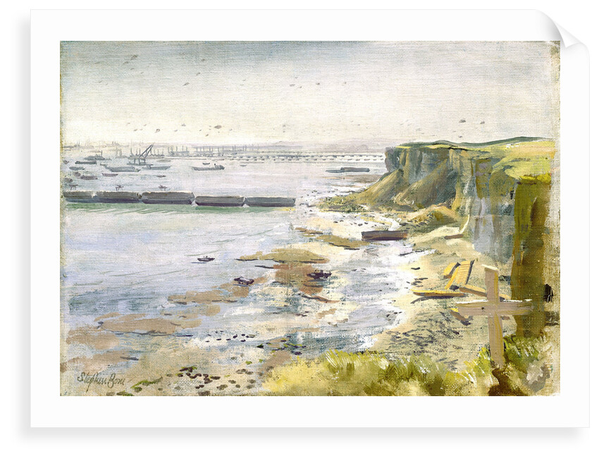 Mulberry harbour, Arromanches: Normandy landing, June 1944 by Stephen Bone