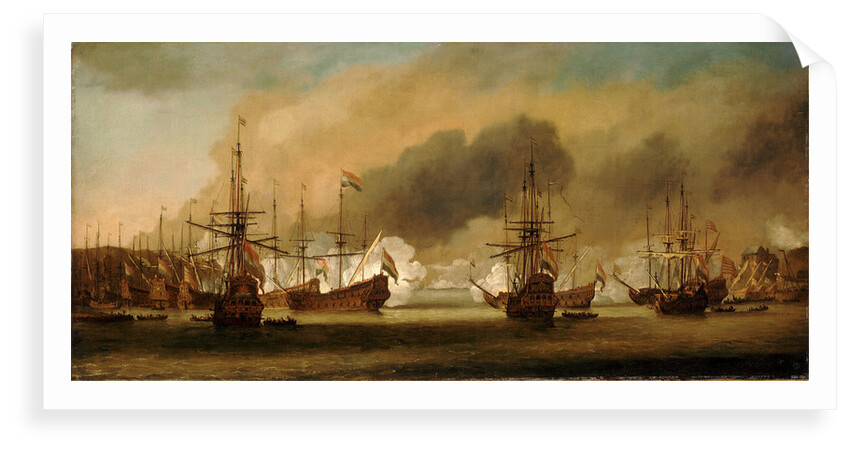 Action at Bergen, 3 August 1665 by Willem Van de Velde the Younger