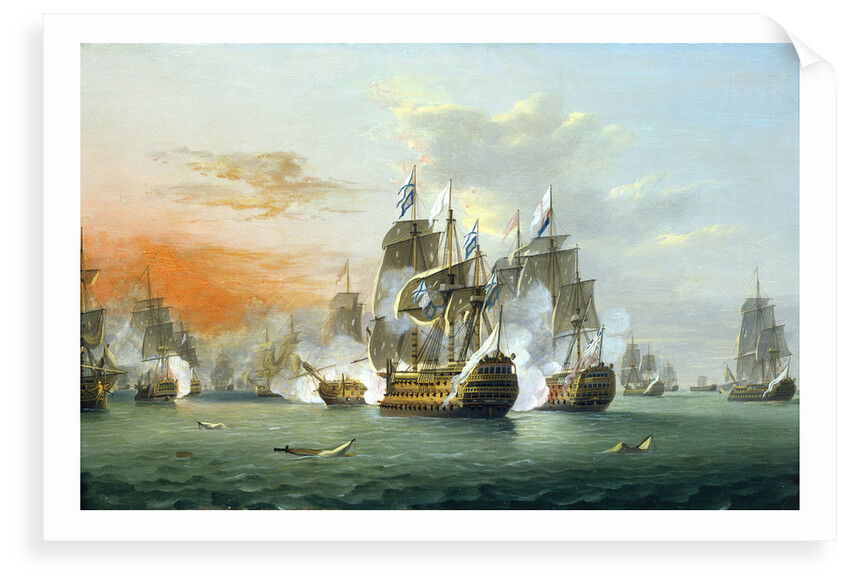 The Battle of The Saints, 12 April 1782 by Thomas Luny