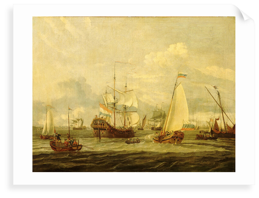 Peter the Great inspecting a ship at Amsterdam by Abraham Storck