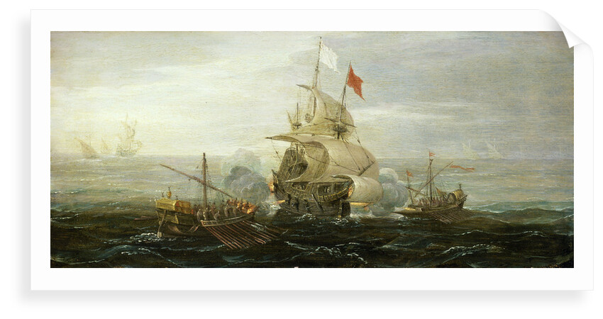 A French ship and barbary pirates by Aert Anthonisz
