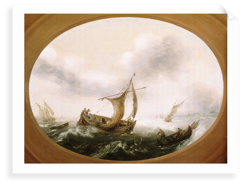 Dutch boats in a strong breeze by Hans Goderis