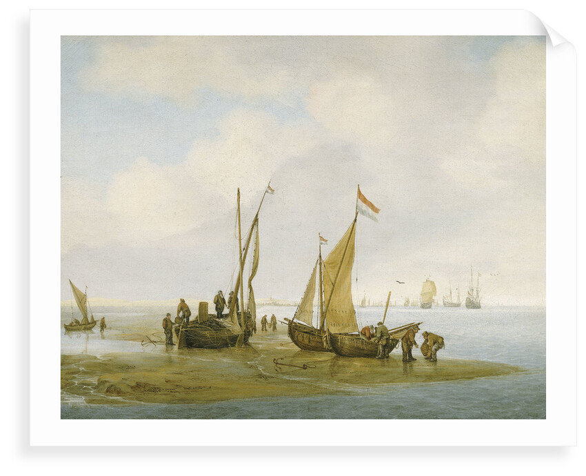 Mussel fishing by Julius Porcellis