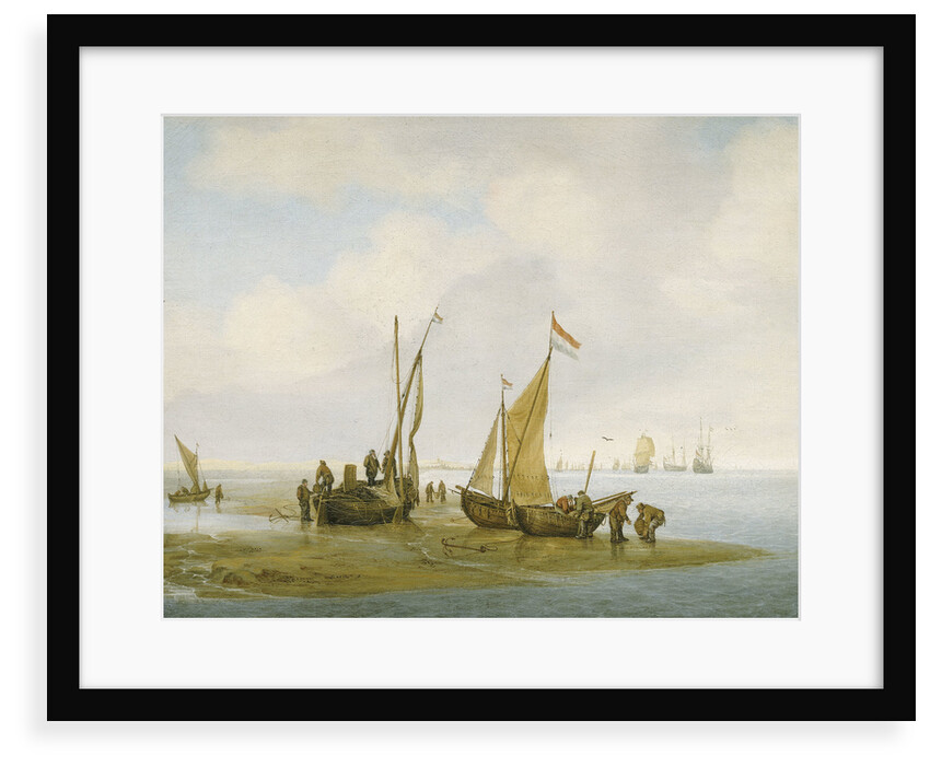 Mussel fishing by Julius Porcellis