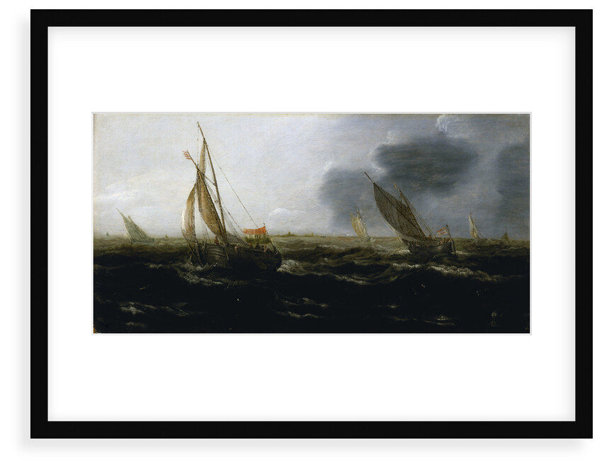 Dutch vessels in a strong breeze by Jan Porcellis
