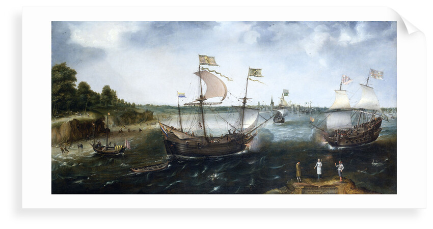A Dutch merchantman attacked by an English Privateer, off La Rochelle by unknown