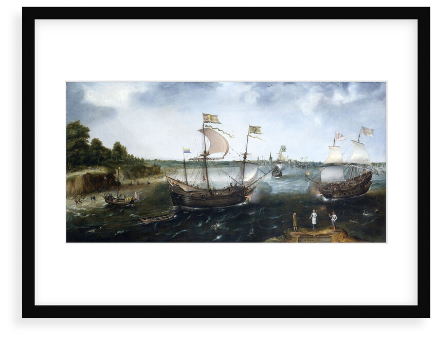 A Dutch merchantman attacked by an English Privateer, off La Rochelle by unknown