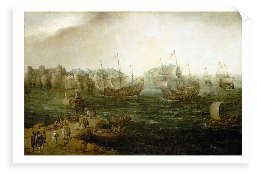 Ships trading in the east by Hendrick Cornelisz Vroom