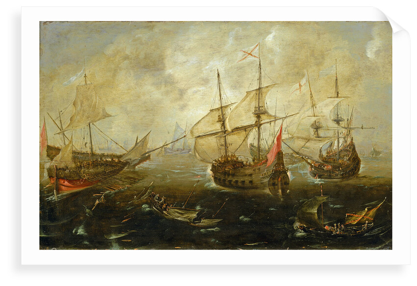 Action between English and Spanish ships by Andries van Eertvelt