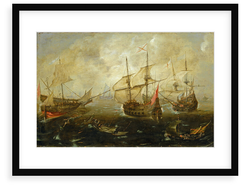 Action between English and Spanish ships by Andries van Eertvelt