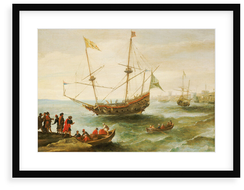 An Algerine ship off a barbary port by Andries van Eertvelt