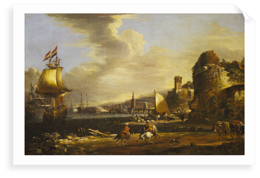 The port of Genoa by Adriaan van der Cabel