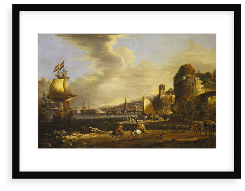 The port of Genoa by Adriaan van der Cabel