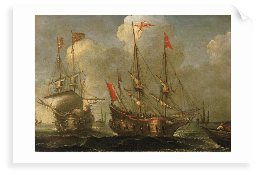 Spanish ships at anchor by Sebastian Castro