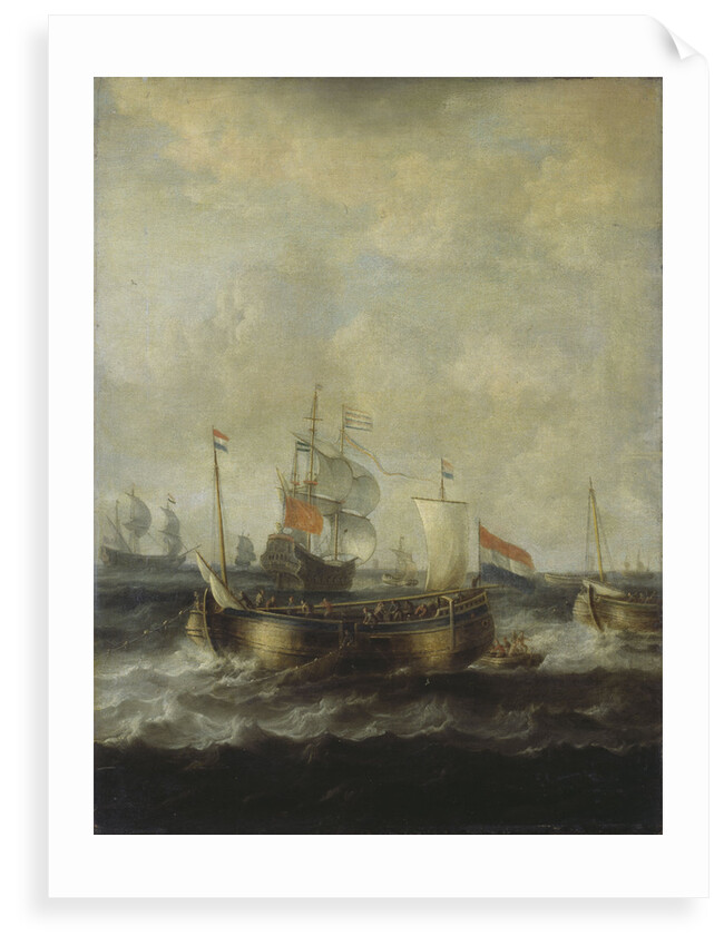 Dutch Indiamen passing herring busses by Bonaventura Peeters the Elder