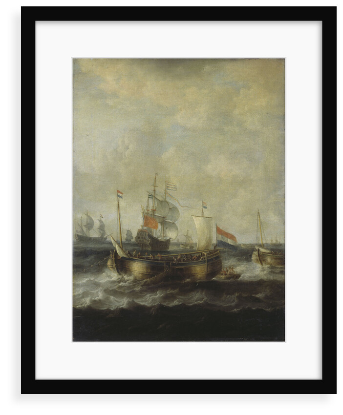 Dutch Indiamen passing herring busses by Bonaventura Peeters the Elder