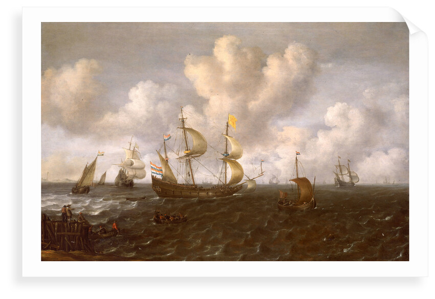 A Dutch ship before the wind by Joachim de Vries