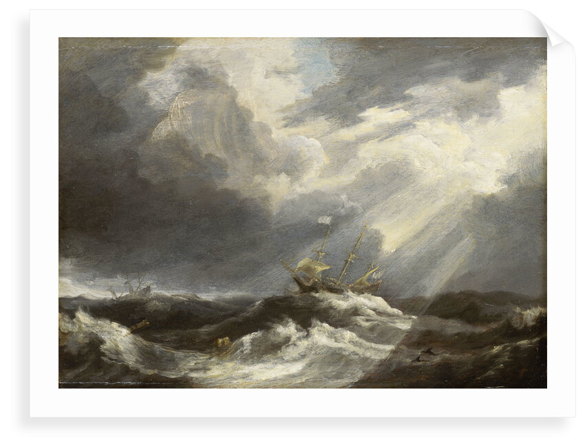 Sunlight on a stormy sea by Bonaventura Peeters the Elder