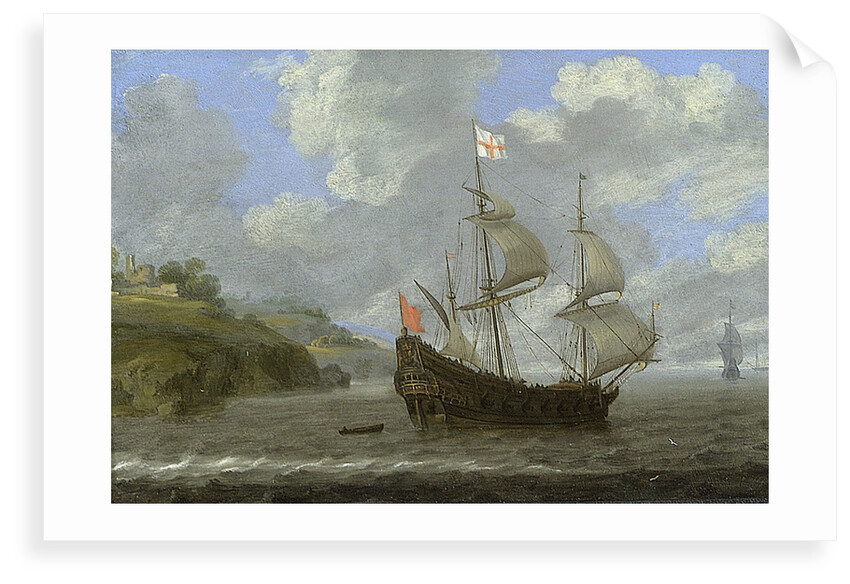 An English ship running towards a rocky coast by Tobias Flessiers