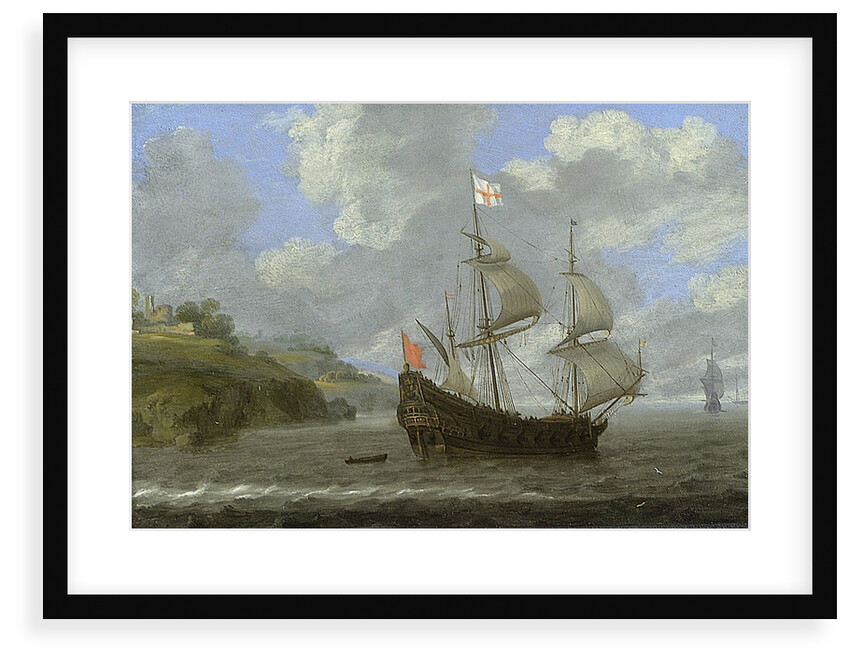 An English ship running towards a rocky coast by Tobias Flessiers