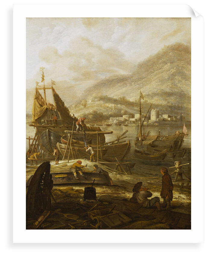 Shipbuilding at Porto Santo Stefano, Italy by Reinier Nooms