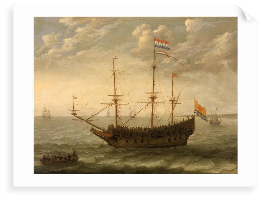 A Zeeland ship at anchor by Abraham Willaerts