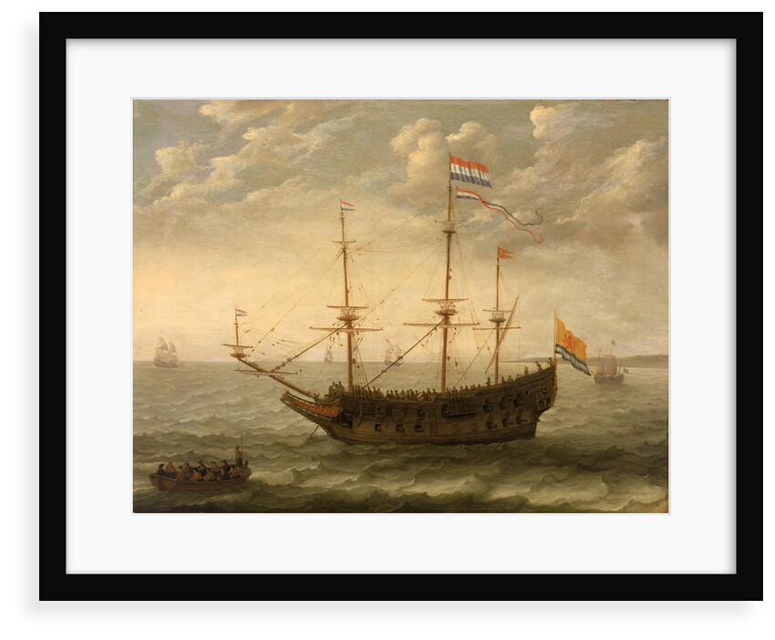 A Zeeland ship at anchor by Abraham Willaerts