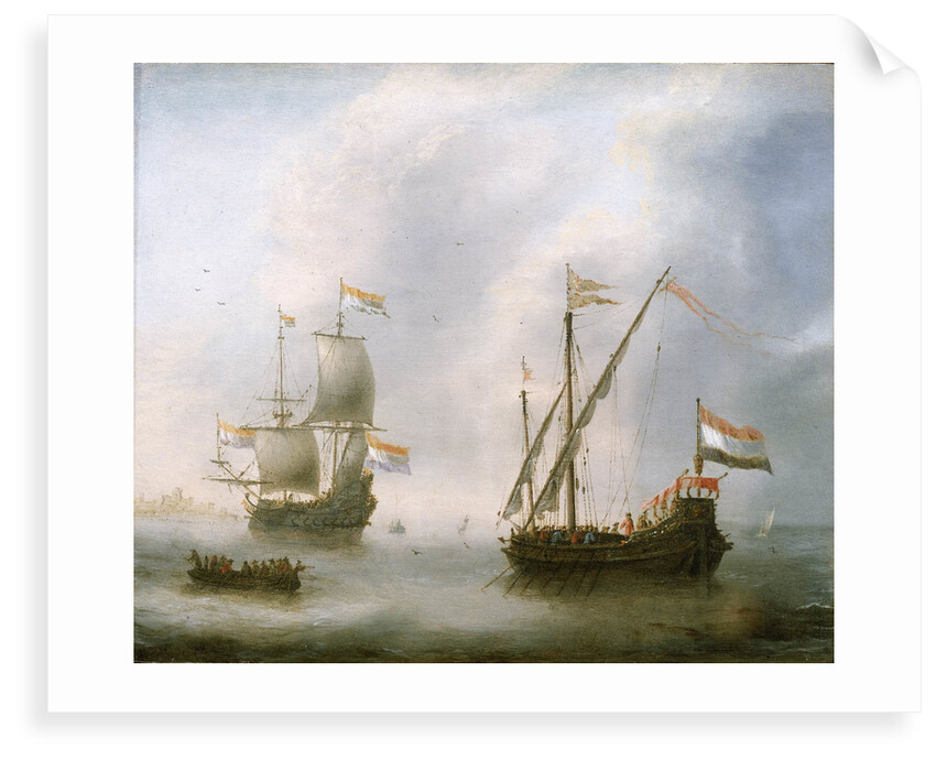 A galley and a man-of-war by Jacob Adriaensz Bellevois